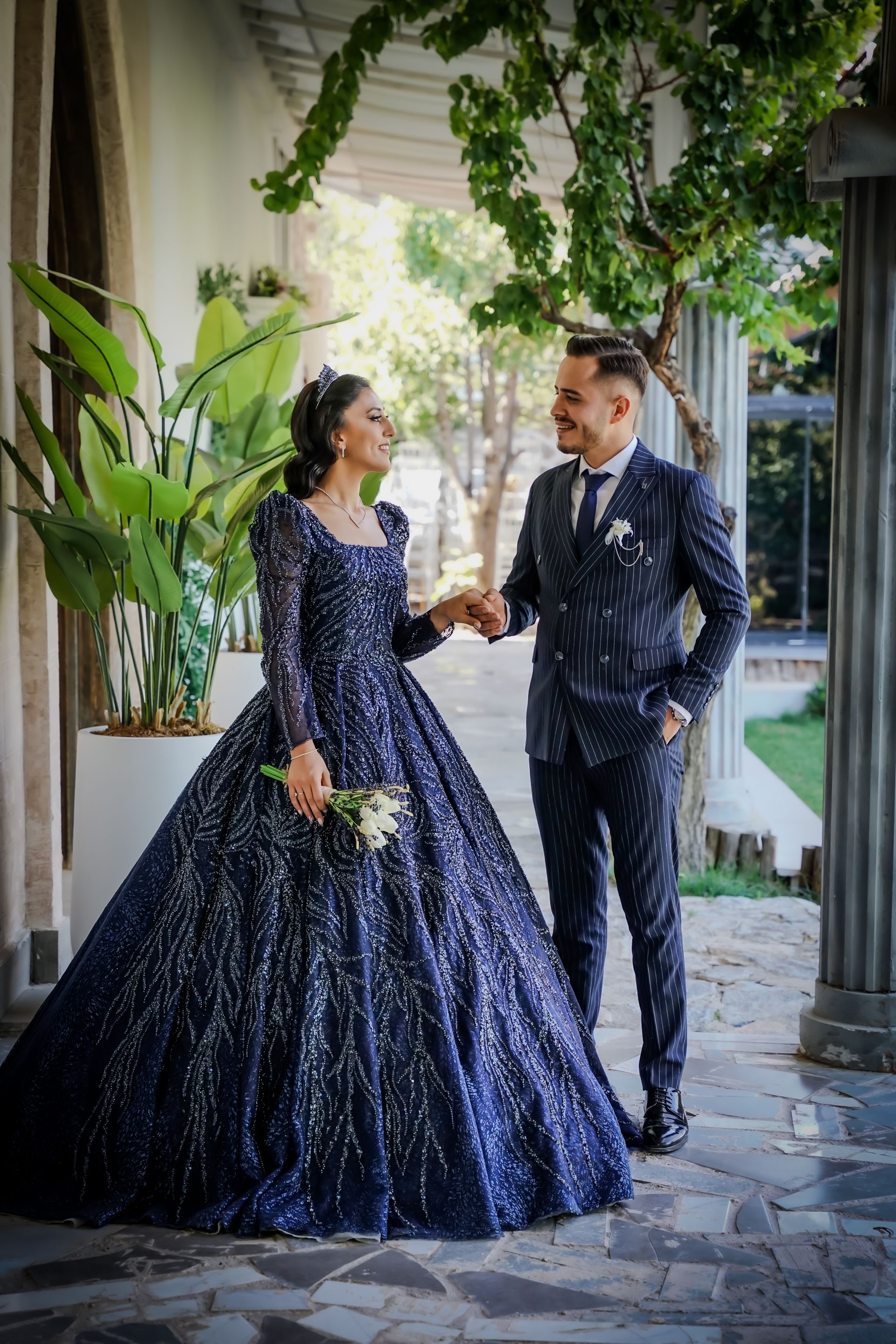 A couple celebrating their wedding day